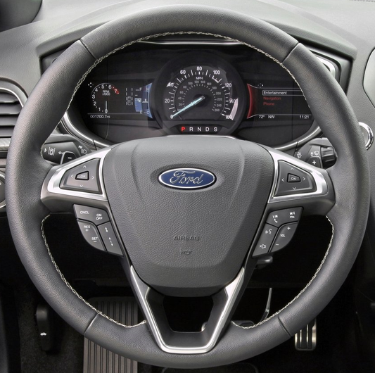 Steering Wheel Cover Wrap for Ford Edge Fusion Galaxy Mondeo S-Max 2013-2024