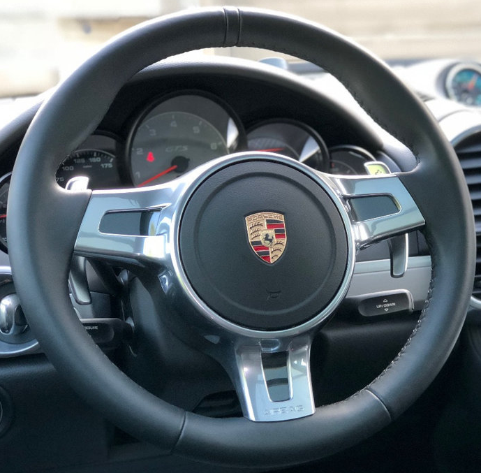 Steering Wheel Cover wrap for Porsche 911 718 Boxster Cayman 718 Spyder 918 Spyder Cayenne Macan Panamera